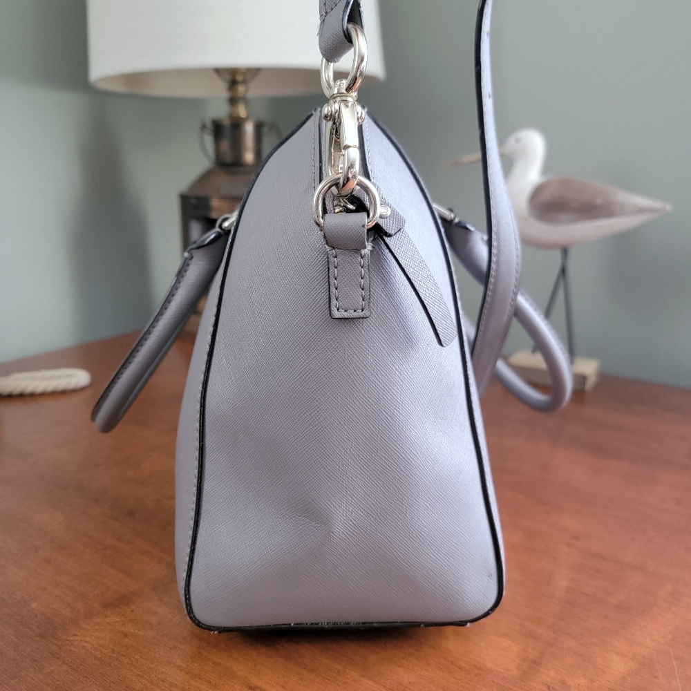 Kate Spade WKRU4878 Tilden Place Satchel Gray Saffiano Leather Crossbody Bag - Picture 4 of 16